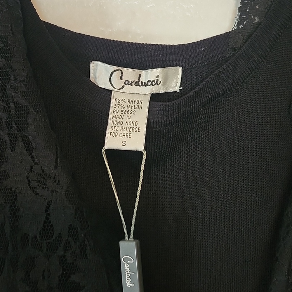 Black Lace Cardigan with Satin Trim - Picture 4 of 8